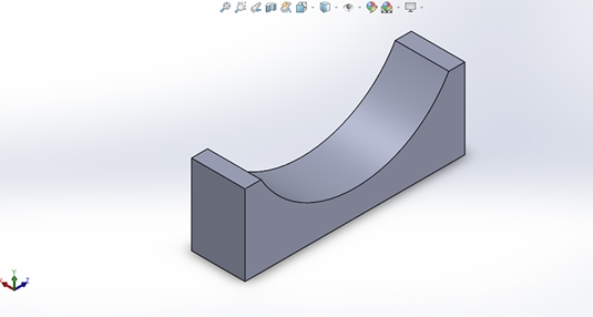 SolidWorks 3D model of saddle-plate support — 120-degree contact angle, 4.11 m length