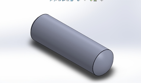 SolidWorks 3D model of pressure vessel shell body — cylindrical with hemispherical end caps
