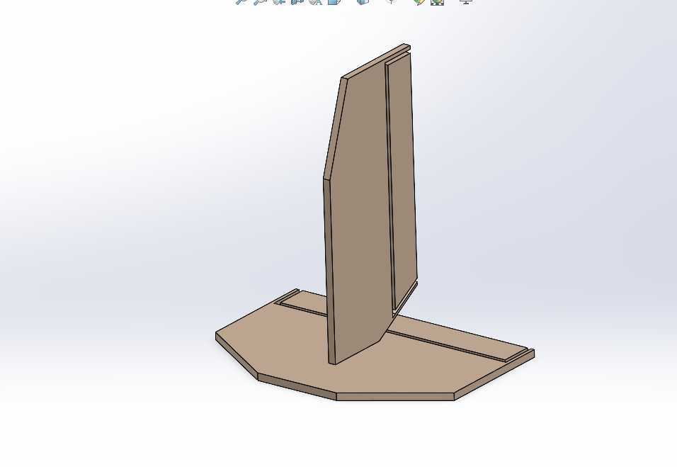 SolidWorks model of URAAN empennage — vertical stabiliser and horizontal tail assembly